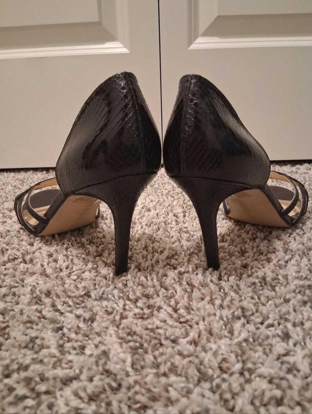 Ivanka Trump Black Strappy D'Orsay Sandals